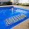 76" Blue and Yellow Inflatable 18-Pocket French Style Swimming Pool Air Mattress